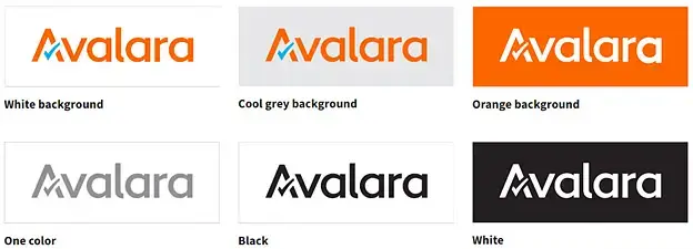 Avalara Logo on dark or light backgrounds example