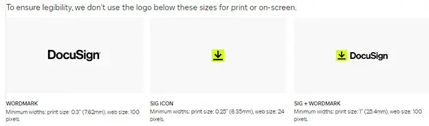 DocuSign logo - Minimum size example