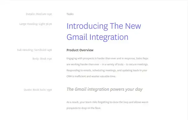 Font Sizes example 1