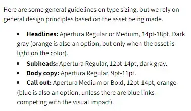Font Sizes example 2