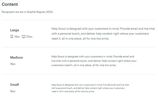 Font Sizes example 4