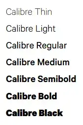 Font Weights example 1