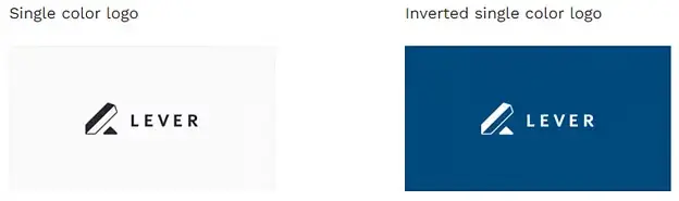 Lever Logo Inverted version example