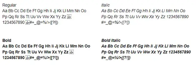Primary Typeface Fallback example 3