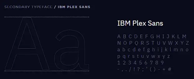 Secondary Typeface example 1