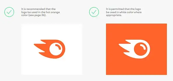 Semrush Logo color palette example