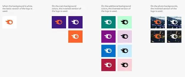 Semrush Logo on dark or light backgrounds example