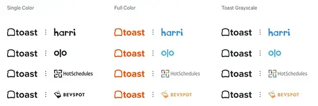 Toast Co branding or Partner logos example