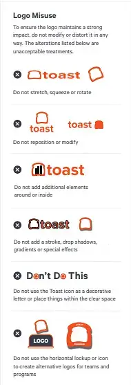 Toast - Logo misuse example
