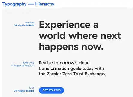 Typography hierarchy example 1